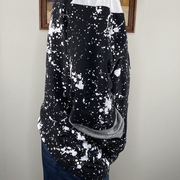 Carbon Hoodie Sweatshirt Top Men's XXL Black White Paint Streak Casual - Picture 2 of 11